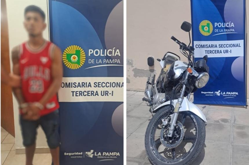 Recuperan en Santa Rosa una moto robada en Acha- un detenido